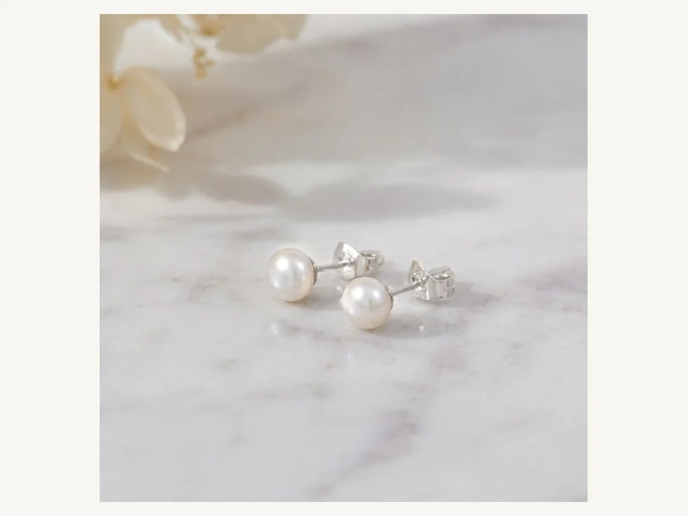 Mini freshwater pearl stud earrings