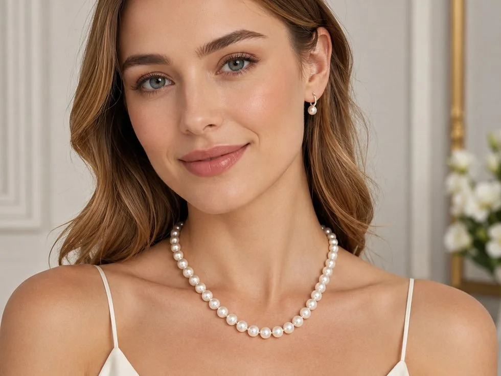 Regular freshwater pearl necklace for retail jewelry lines